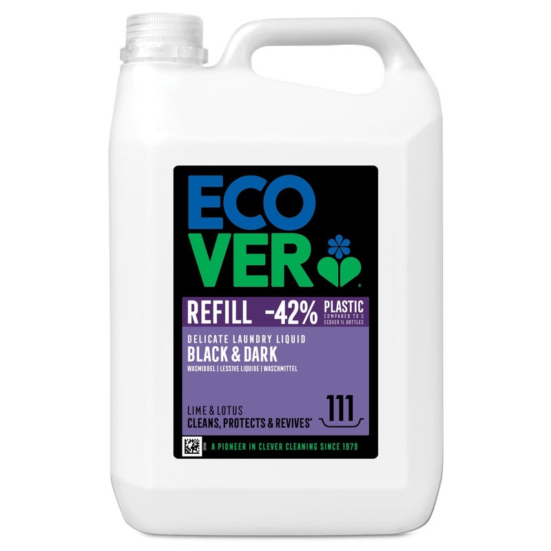 ecover Laundry Liquid Refill for Black and Dark Colors Lime and Lotus Scent - 5 Litre - Image 1